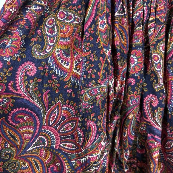 Vintage Paisley Boho Midi Skirt 30" L 24" Waist Cottagecore Flowy No Tag - Picture 7 of 15
